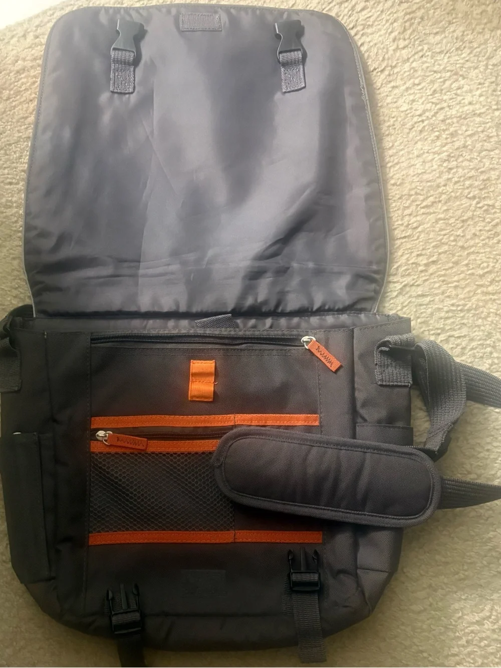 Nautica Black Duffel with Orange Trim